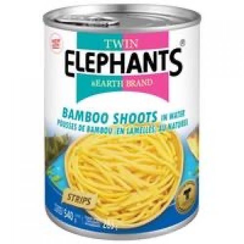 TWIN ELEPHANTS - BAMBOO SHOOTS(STRIPS) IN WATER 540G