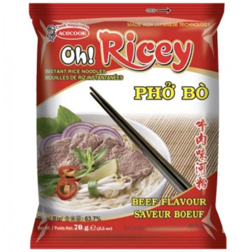 OH RICCY RICE NOODLES BEEF FLAVOUR 24x70G